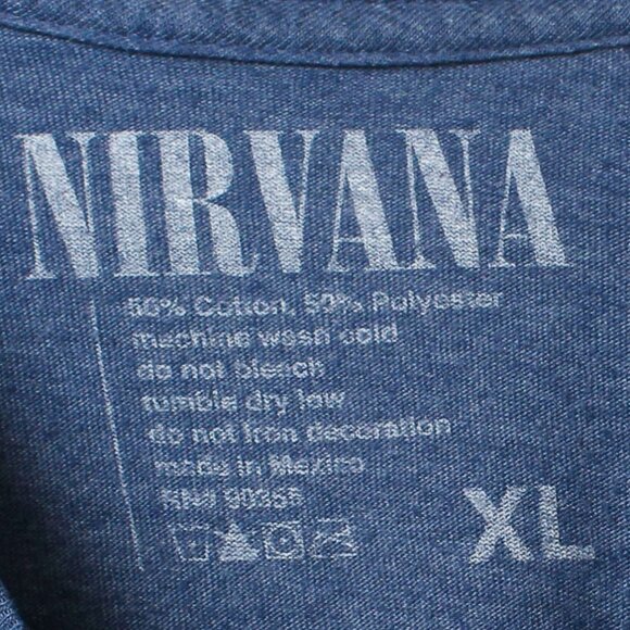 Nirvana Shirt Mens XL Blue Band Tee - Picture 2 of 5